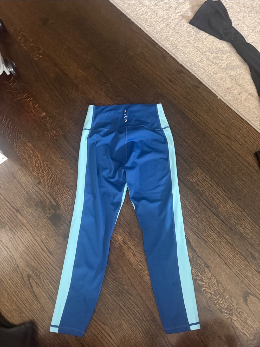 Willow Deep Blue Leggings with Light Blue Side Panels